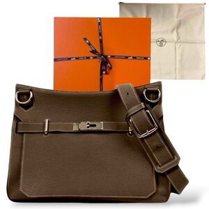 ICONIC Hermès Jypsière Chocolat Taurillon Clemence Bag Size 34 Vintage AUTHENTIC